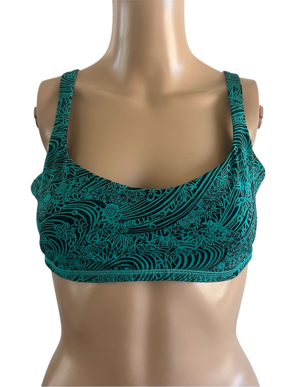 Lululemon Free To Be Bra Kitakami Viridian teal black floral wave